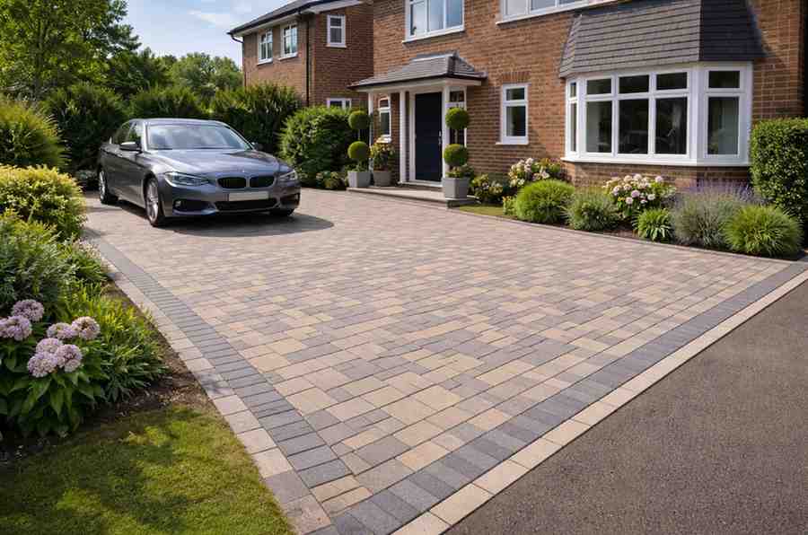 Modern driveway in Sutton, London